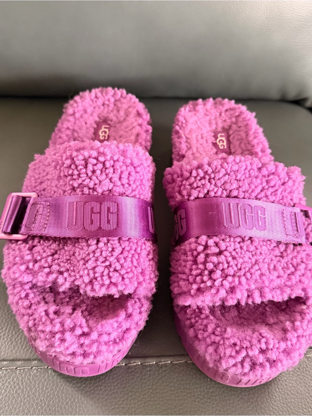 UGG Fluffita platform Slides Size 8 Purple